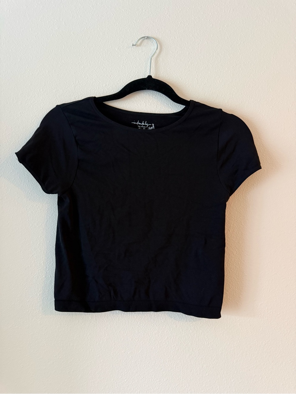 Free People black crop tee